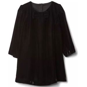 Gap Girls True Black Velvet Bow Dress